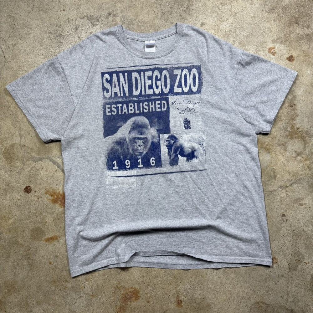 VTG Y2K San Diego Zoo Gorilla Monkey Nature Shirt Size XL